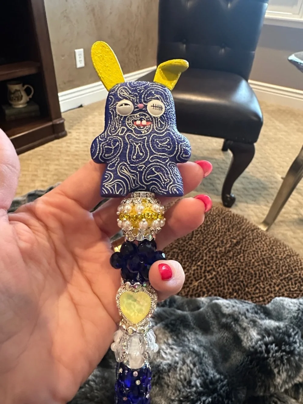 Funky and Fun Hand Crafted Pen with an Authentic Fuggler as the Focal